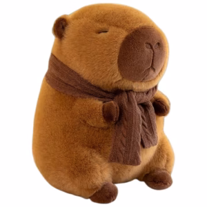 Jucarie de plus Capibara, Blana Ultra-Moale, Jucarie Terapeutica Anti-Stres, Material Sigur pentru Bebelusi, 23cm, Culoare Maro, AjieQaQ®, Cadou ce Alunge Singuratatea