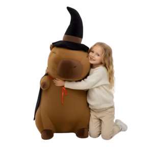 Jucarie de plus, Nerd Hunters, Capibara Magician, 100cm, 4kg, maro, 3 in 1